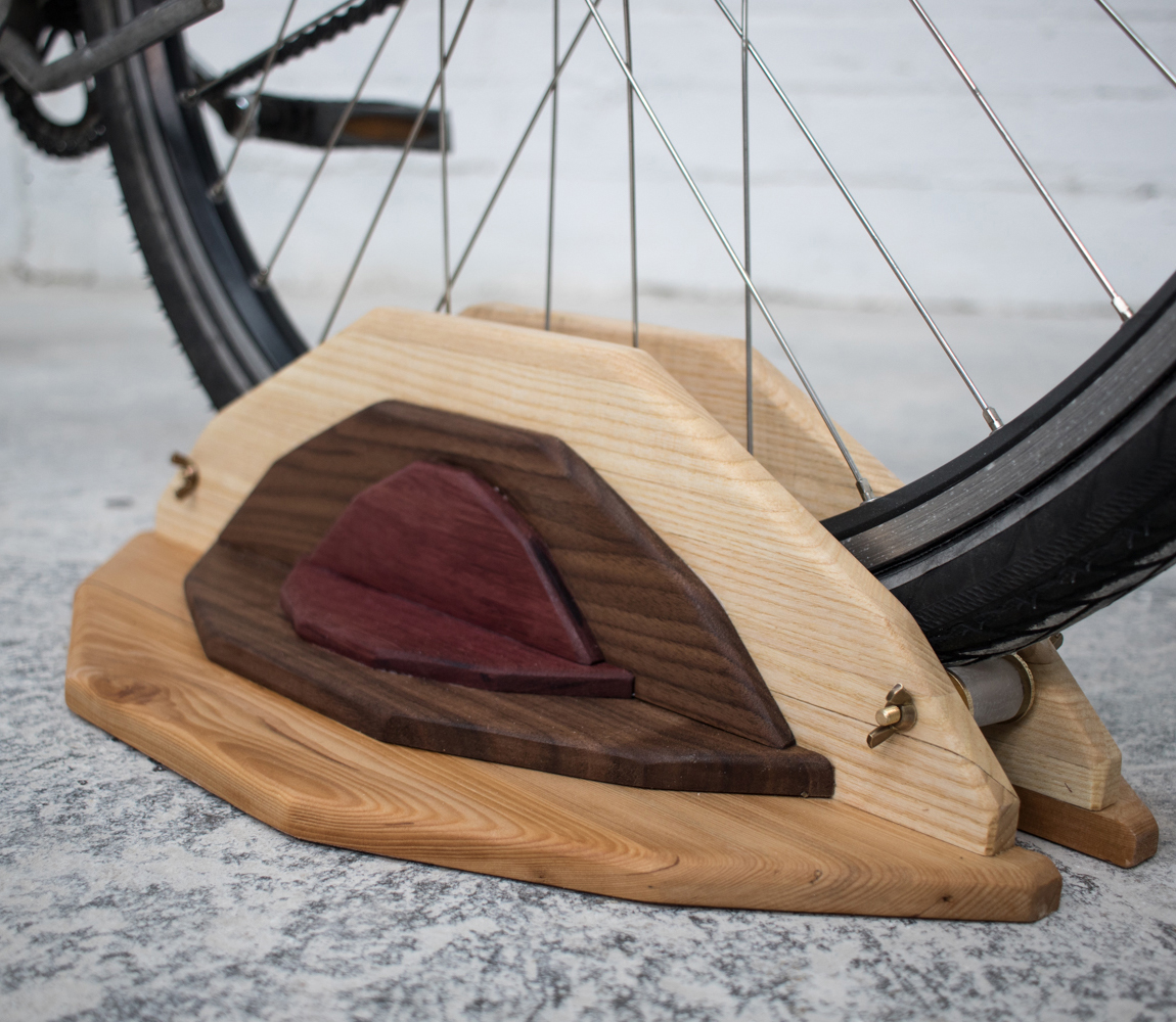 wood bike stand